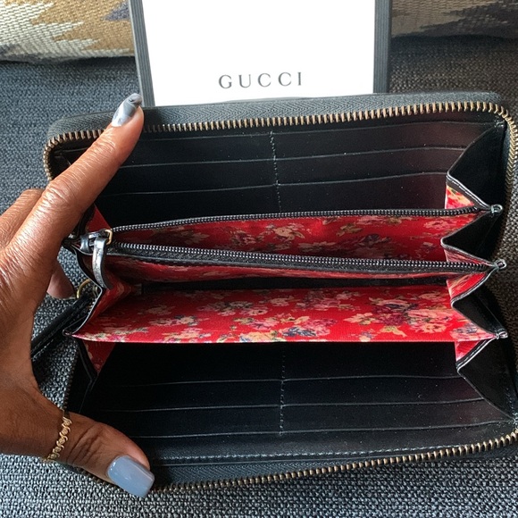 🖤❤️💚Gucci Quilted Leather Web GG Marmont Zip Around Wallet🖤❤️💚 - Picture 9 of 13